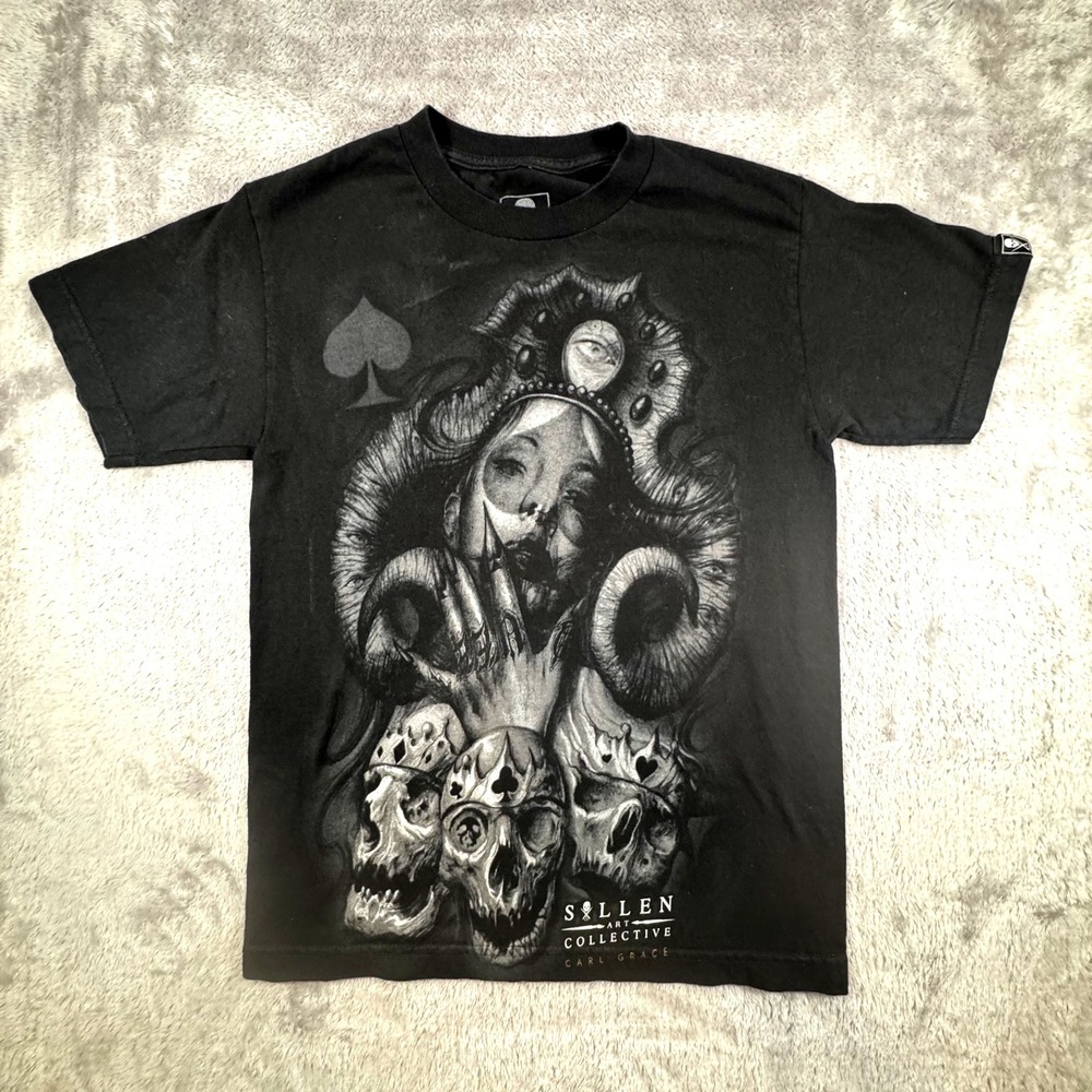 Sullen Art Collective Shirt‎ Mens Small Black Tattoo Carl Grace Graphic Tee USA